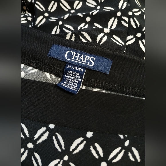 CHAPS Elegant Black and White Midi Dress XL - Picture 4 of 5